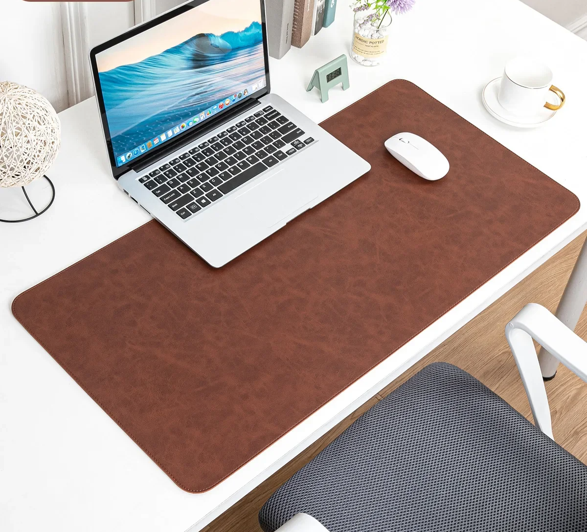 Experience Ultimate Comfort and Precision with Our Waterproof PU Leather Desk Pad - Large Non-Slip Mousepad for Your Computer and Laptop