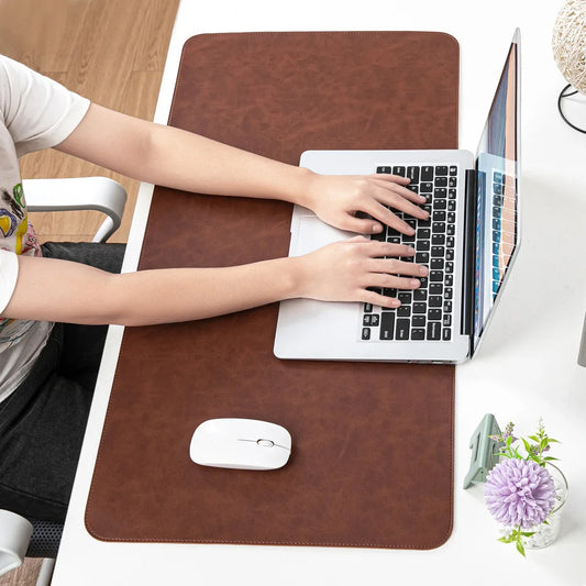 Experience Ultimate Comfort and Precision with Our Waterproof PU Leather Desk Pad - Large Non-Slip Mousepad for Your Computer and Laptop